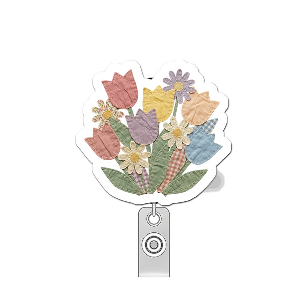 Floral Daydream Queen Pop Topper Swapfinity Retractable ID Badge Reel - - Topperswap