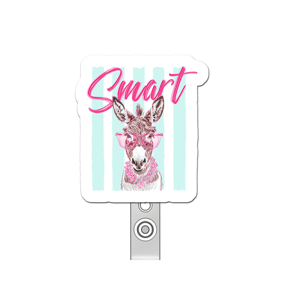 Sassy Scholar Llama Pop Topper Swapfinity Retractable ID Badge Reel - - Topperswap
