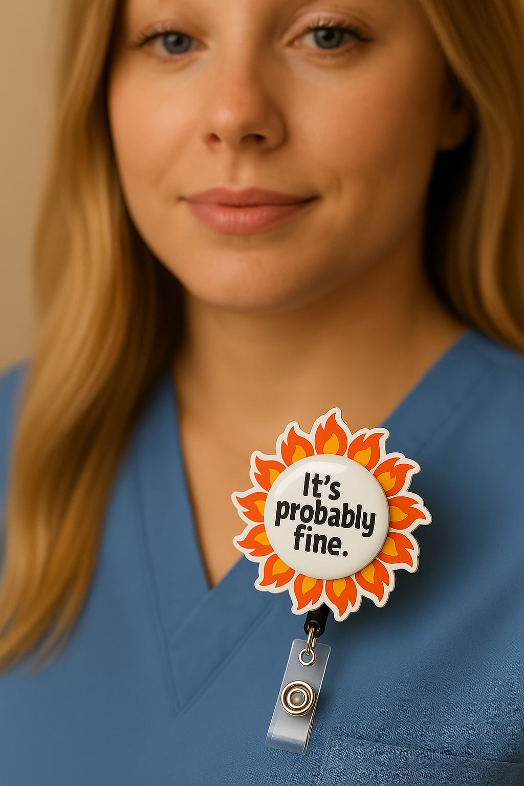 It’s Probably Fine – Flame Swapfinity Retractable ID Badge Reel Bundle - - Topperswap