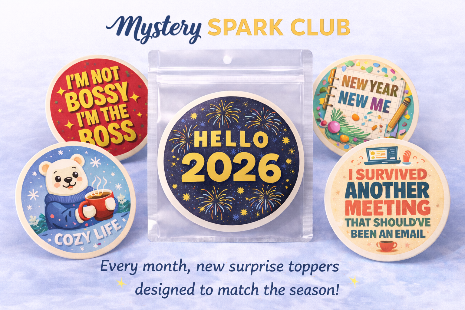 Mystery Monthly Spark Club - 8 designs - - Topperswap