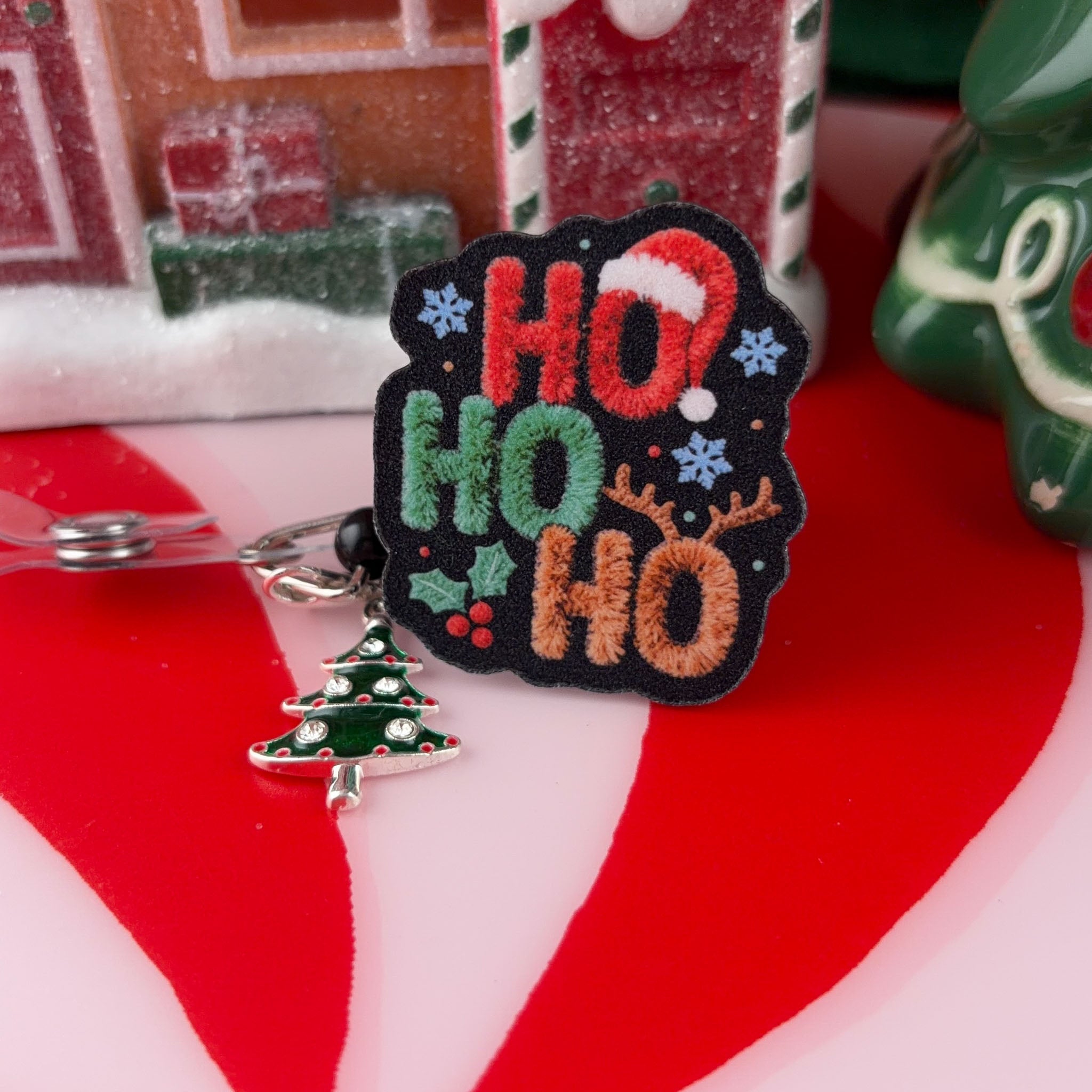 Ho Ho Holiday Hero Pop Topper Swapfinity Retractable ID Badge Reel - - Topperswap