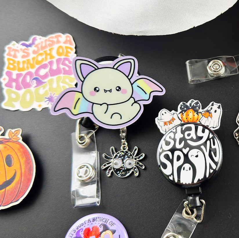 Bat-Tastic Cutie Pop Topper Swapfinity Retractable ID Badge Reel - - Topperswap