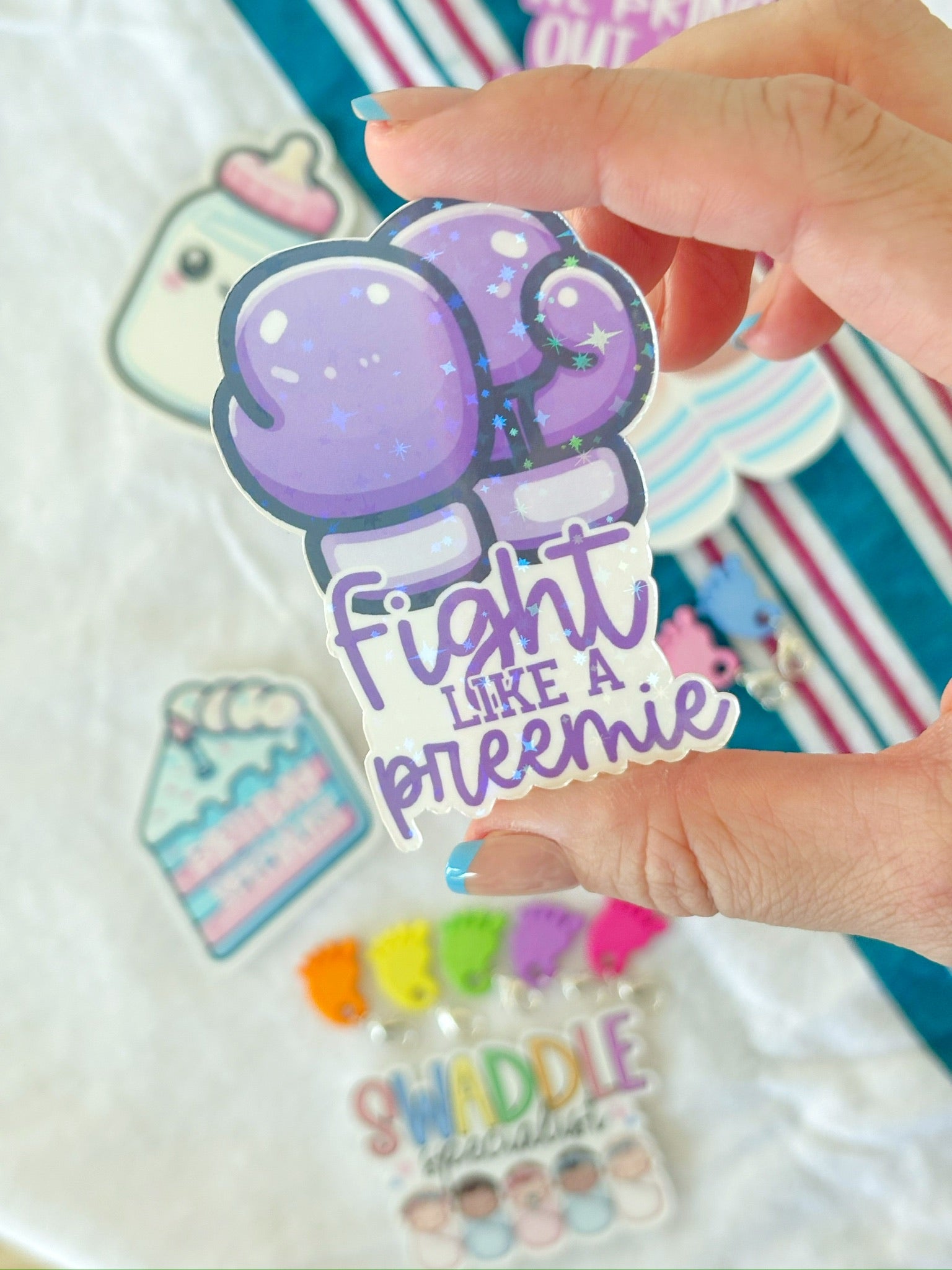 Hot Pink Baby Foot Charm Swapfinity Badge Reel Add-on - - Topperswap