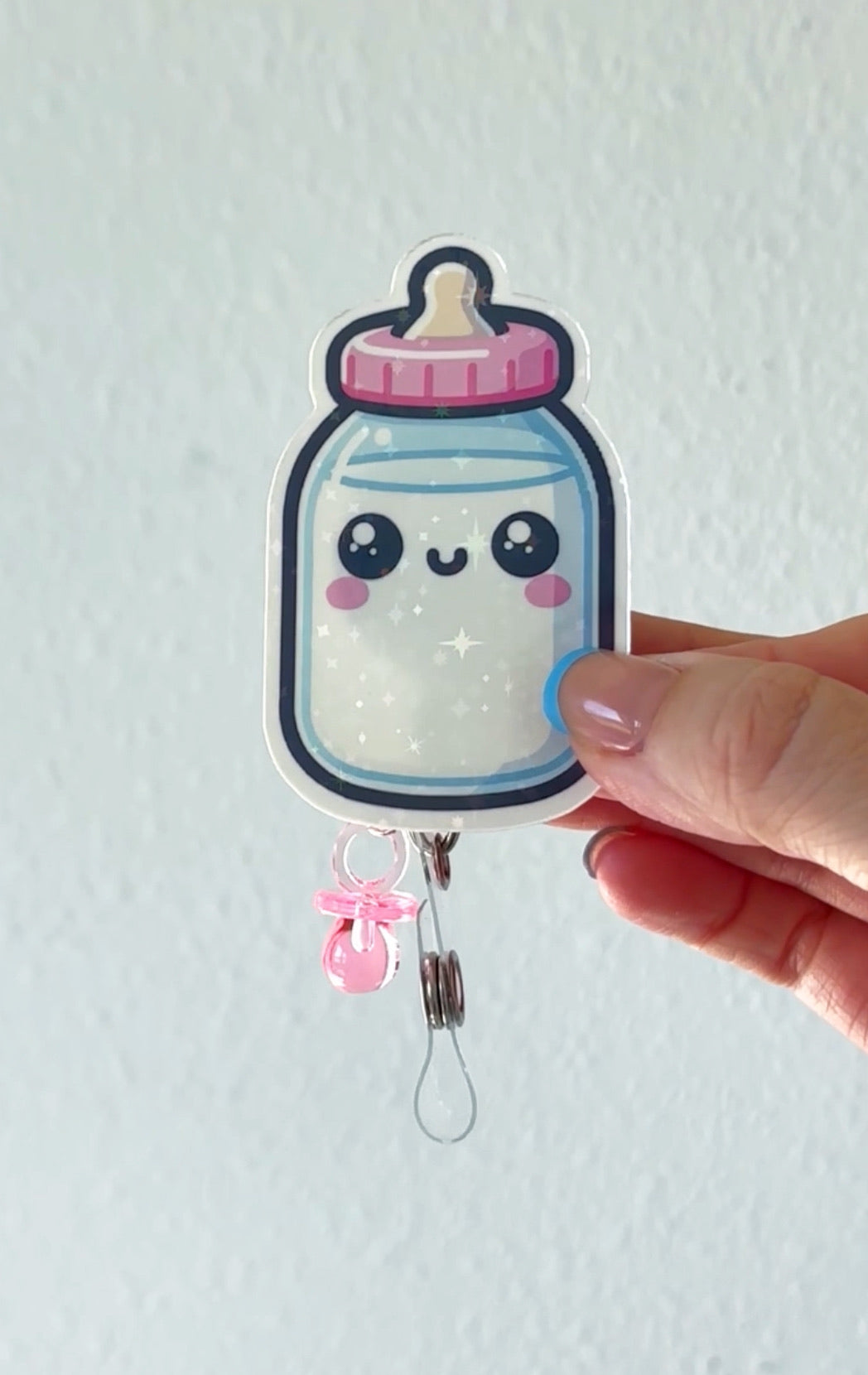 Pink Baby Foot Charm Swapfinity Badge Reel Add-on - - Topperswap