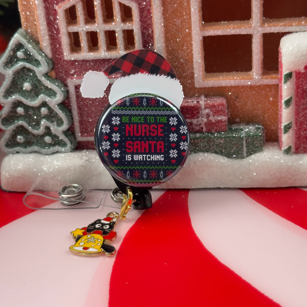 Christmas Kitty & Bell Charm Swapfinity Badge Reel Add-on - - Topperswap