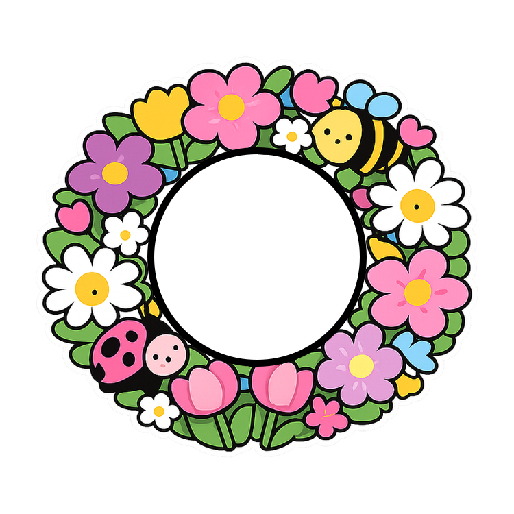 Swapper Frame - Floral Puffy-Sticker - - Topperswap