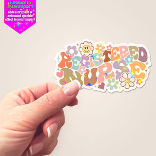 Retro RN Flower Sticker