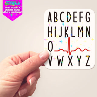 QRS Complex Alphabet Sticker