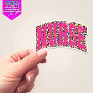 Trendy Leopard Nurse Sticker
