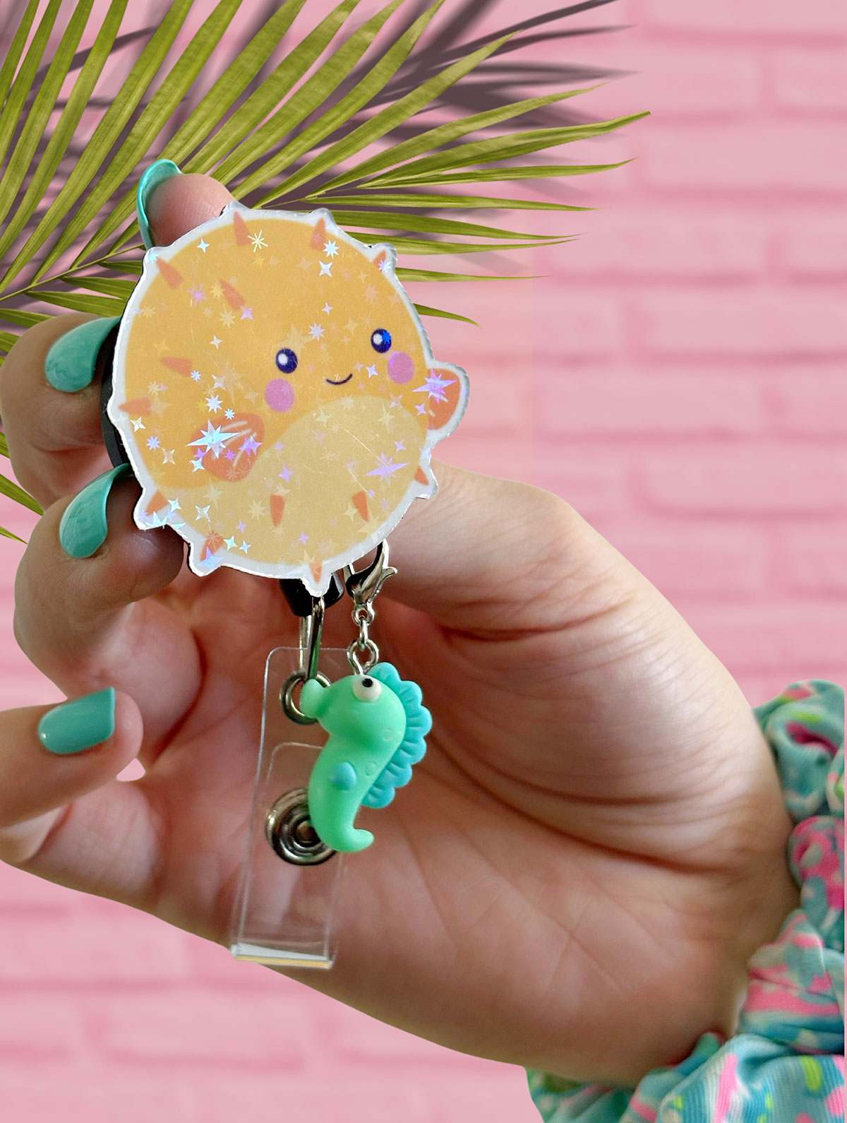 Seaside Seahorse Charm Swapfinity Badge Reel Add-on - - Topperswap