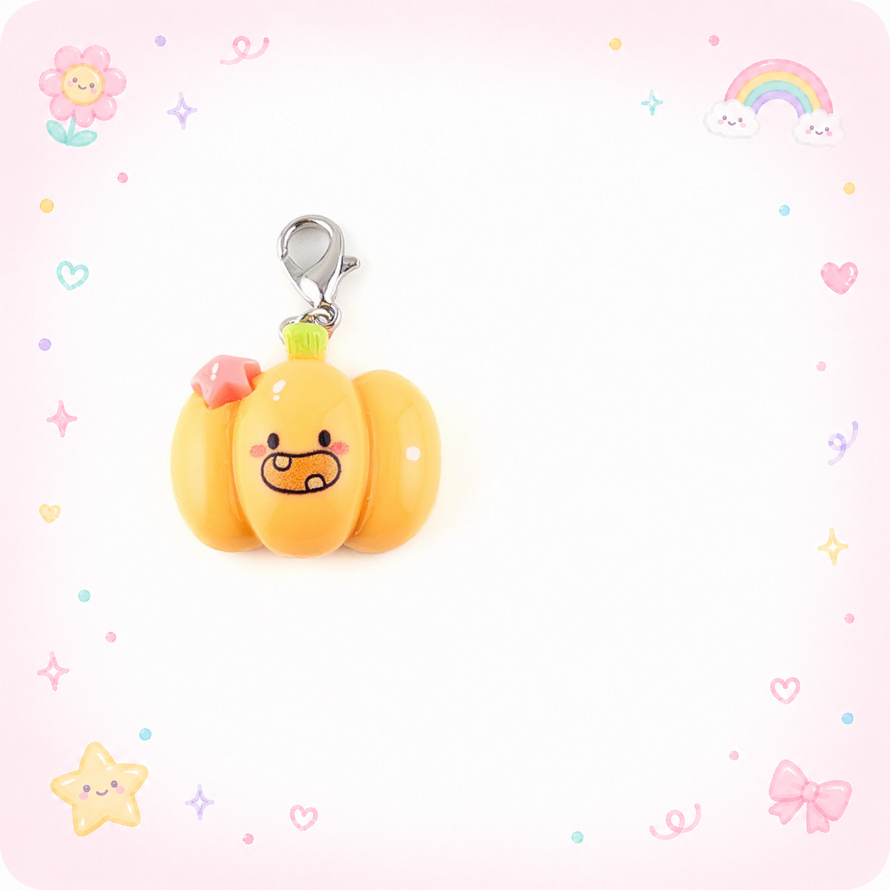Baby Boo Pumpkin Charm Swapfinity Badge Reel Add-on - - Topperswap