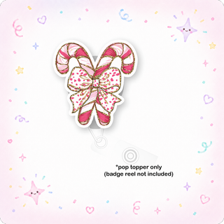 Candy Cane Bow Pop Topper