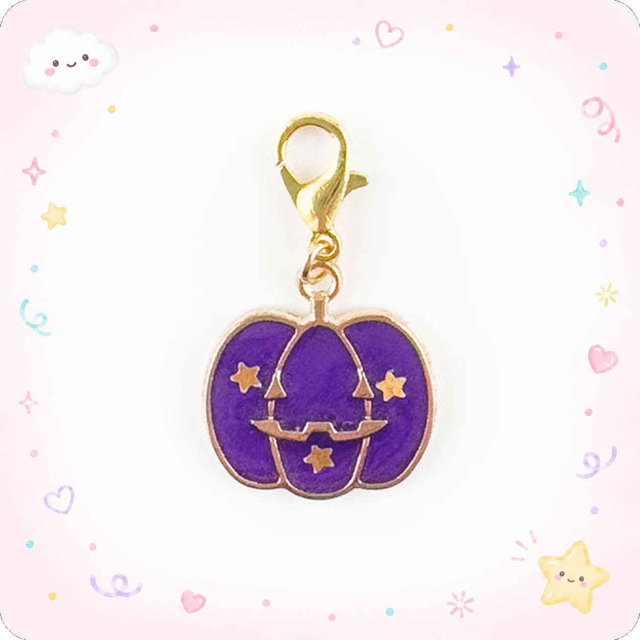 Starry Night Pumpkin Charm Swapfinity Badge Reel Add-on - - Topperswap