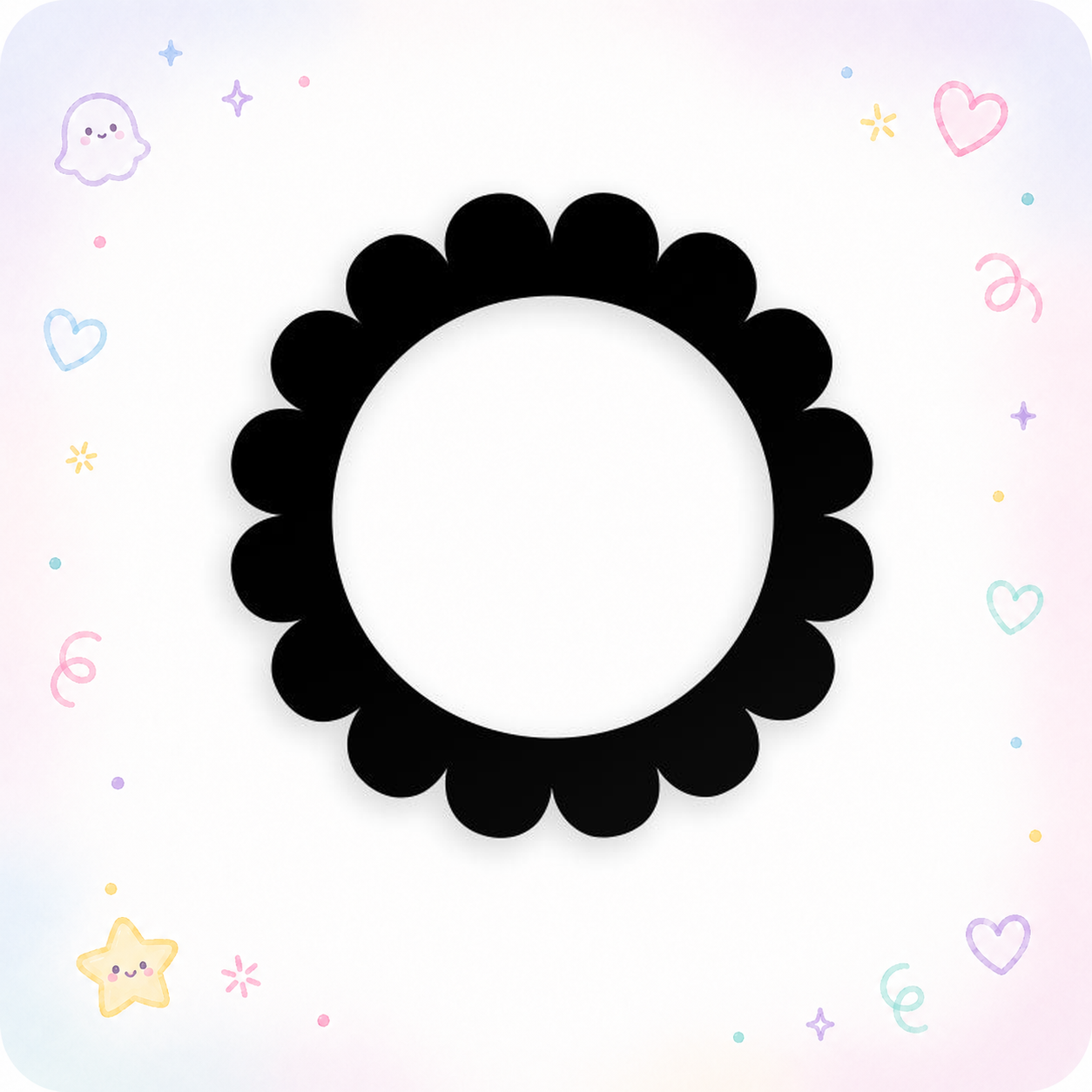 Black Flower Petals Swapfinity Swapper Frame - - Topperswap