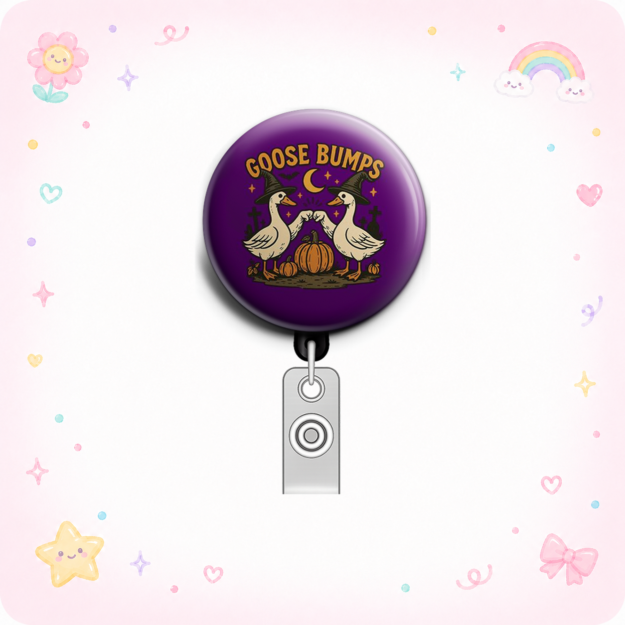 Spooky Goose Swapfinity Retractable ID Badge Reel - - Topperswap
