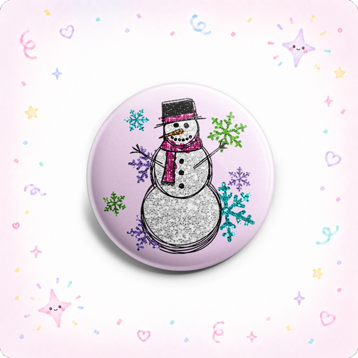 Glittery Snowman Spectacle Topper - - Topperswap