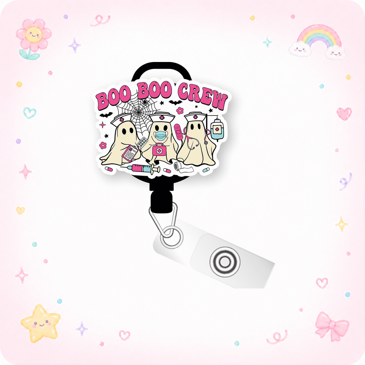 Boo Boo Crew Spooky Squad Pop Topper Swapfinity Retractable ID Badge Reel - - Topperswap