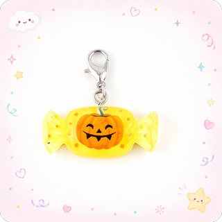 Pumpkin Candy Wrap Charm Swapfinity Badge Reel Add-on