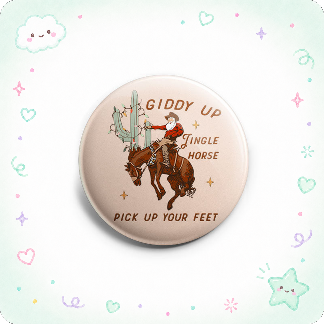 Giddy Up Christmas Cowboy Topper - - Topperswap