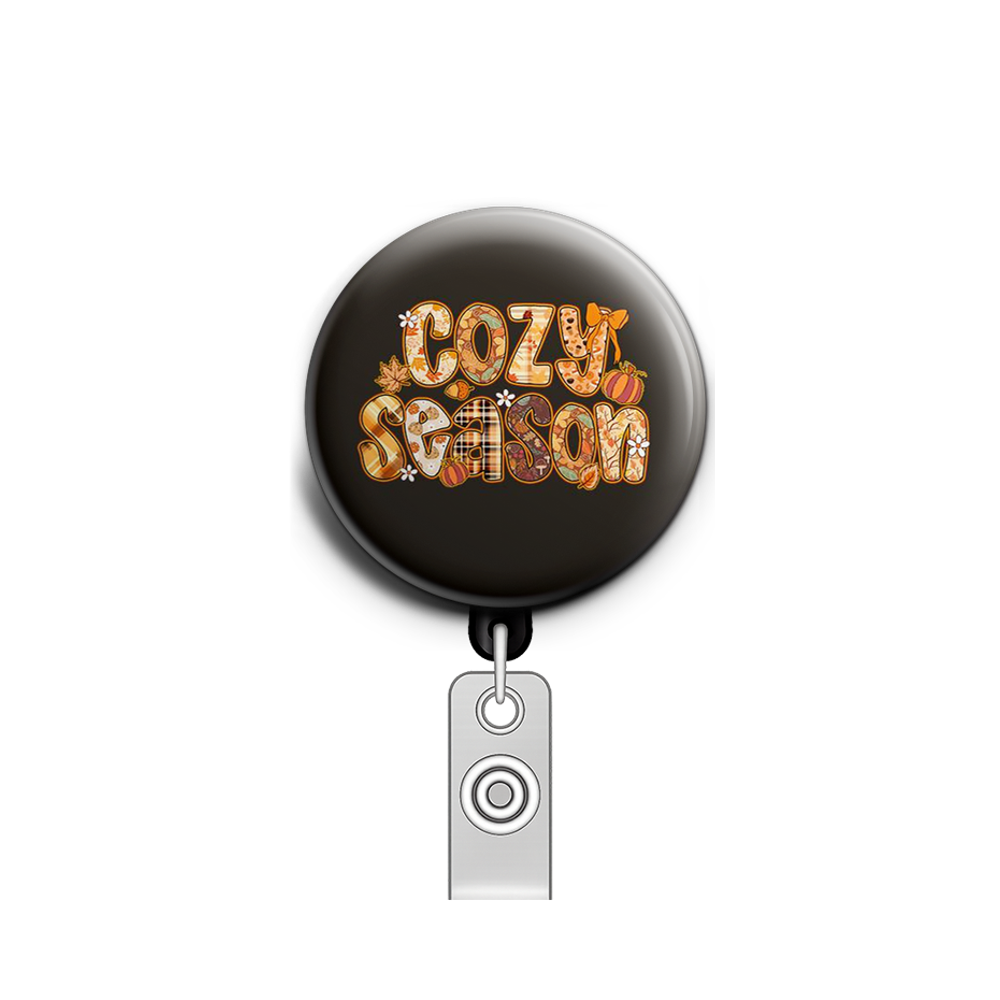 Pumpkin Spice Swapfinity Retractable ID Badge Reel - - Topperswap
