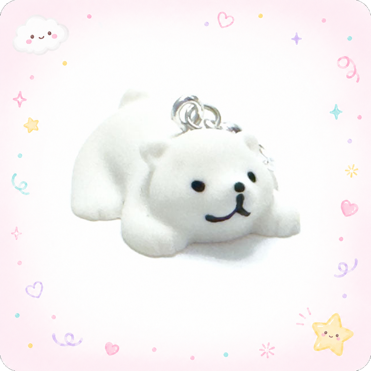 Sugar Paws Polar Bear Charm Badge Reel Add-on - - Topperswap