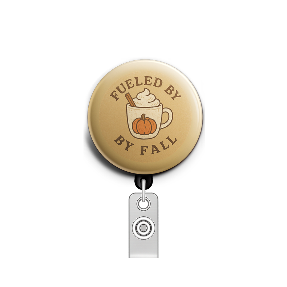 Pumpkin Spice Swapfinity Retractable ID Badge Reel - - Topperswap