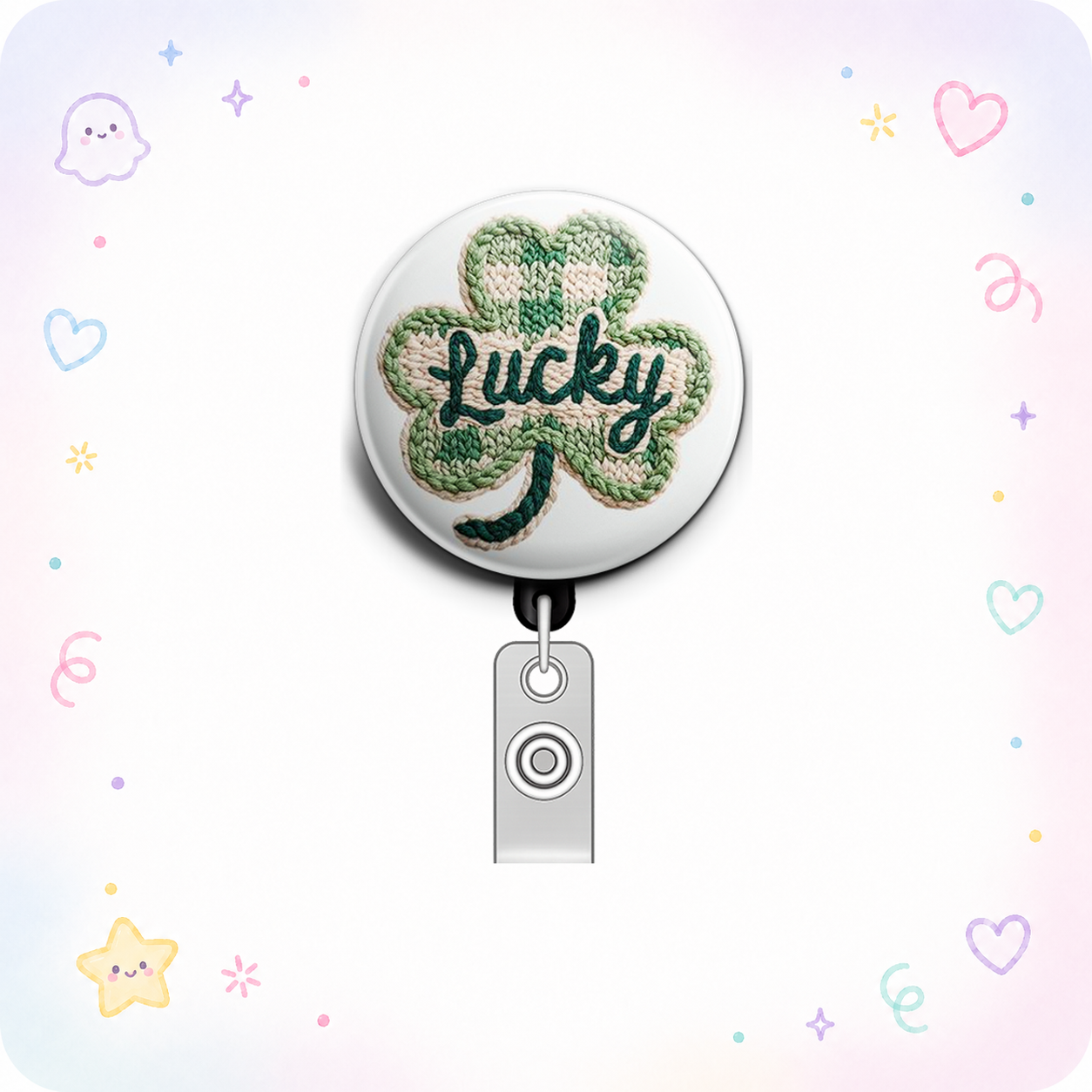 Lucky Charm Swapfinity Retractable ID Badge Reel - - Topperswap