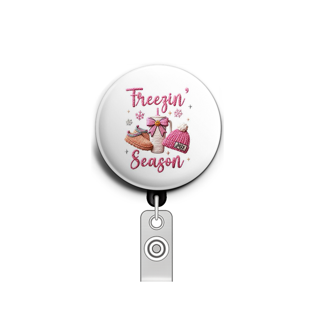 Frosty Fun Swapfinity Retractable ID Badge Reel - - Topperswap
