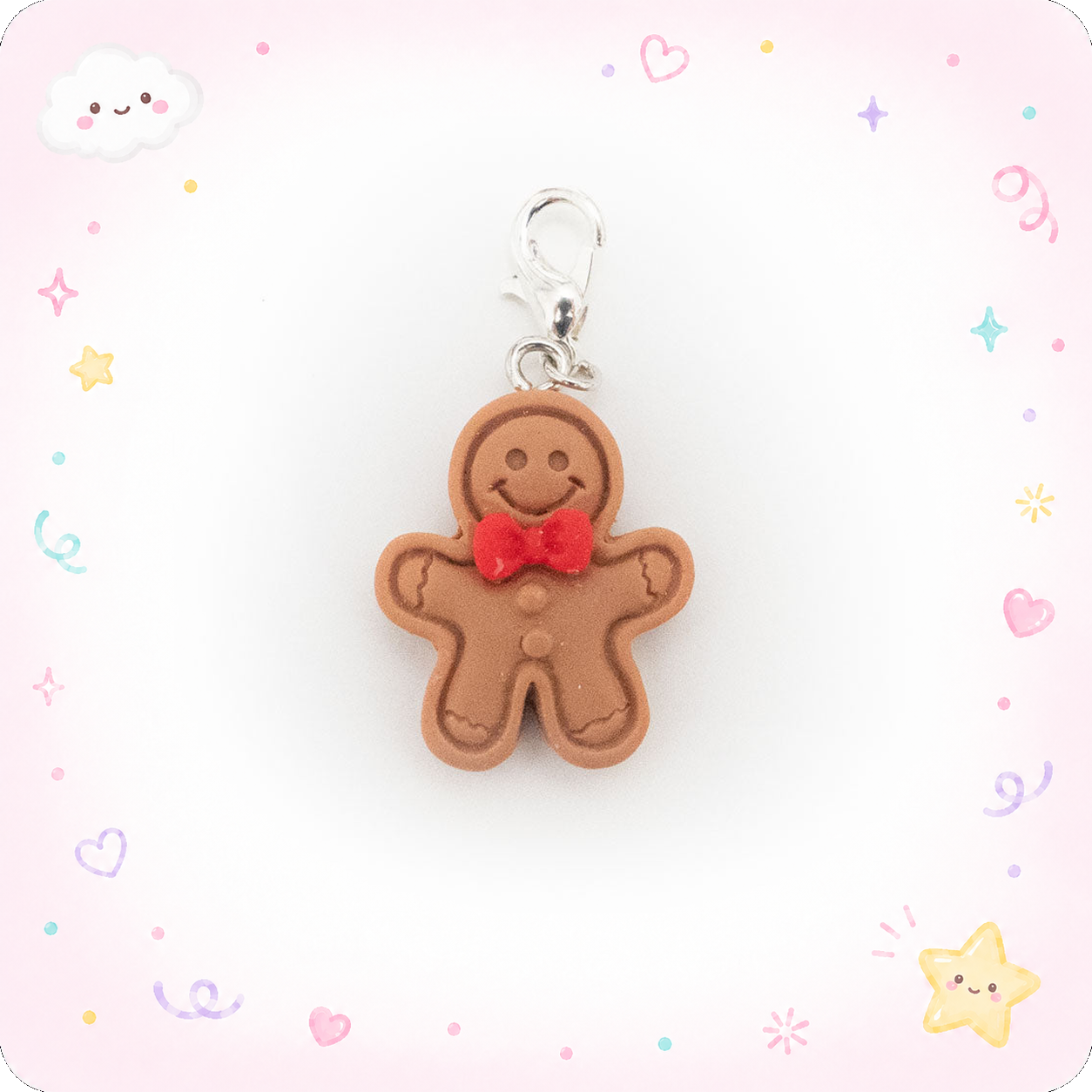 Snazzy Gingerbread Man Charm Badge Reel Add-on - - Topperswap