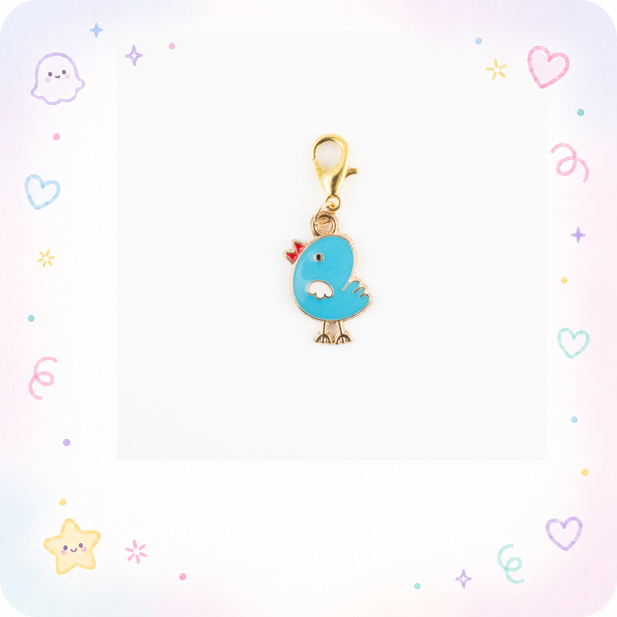 Blue Spring Songbird Charm Swapfinity Badge Reel Add-on - - Topperswap