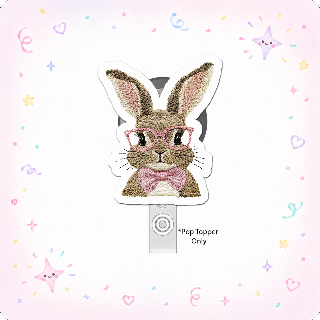 Hipster Bunny Guru Pop Topper - - Topperswap