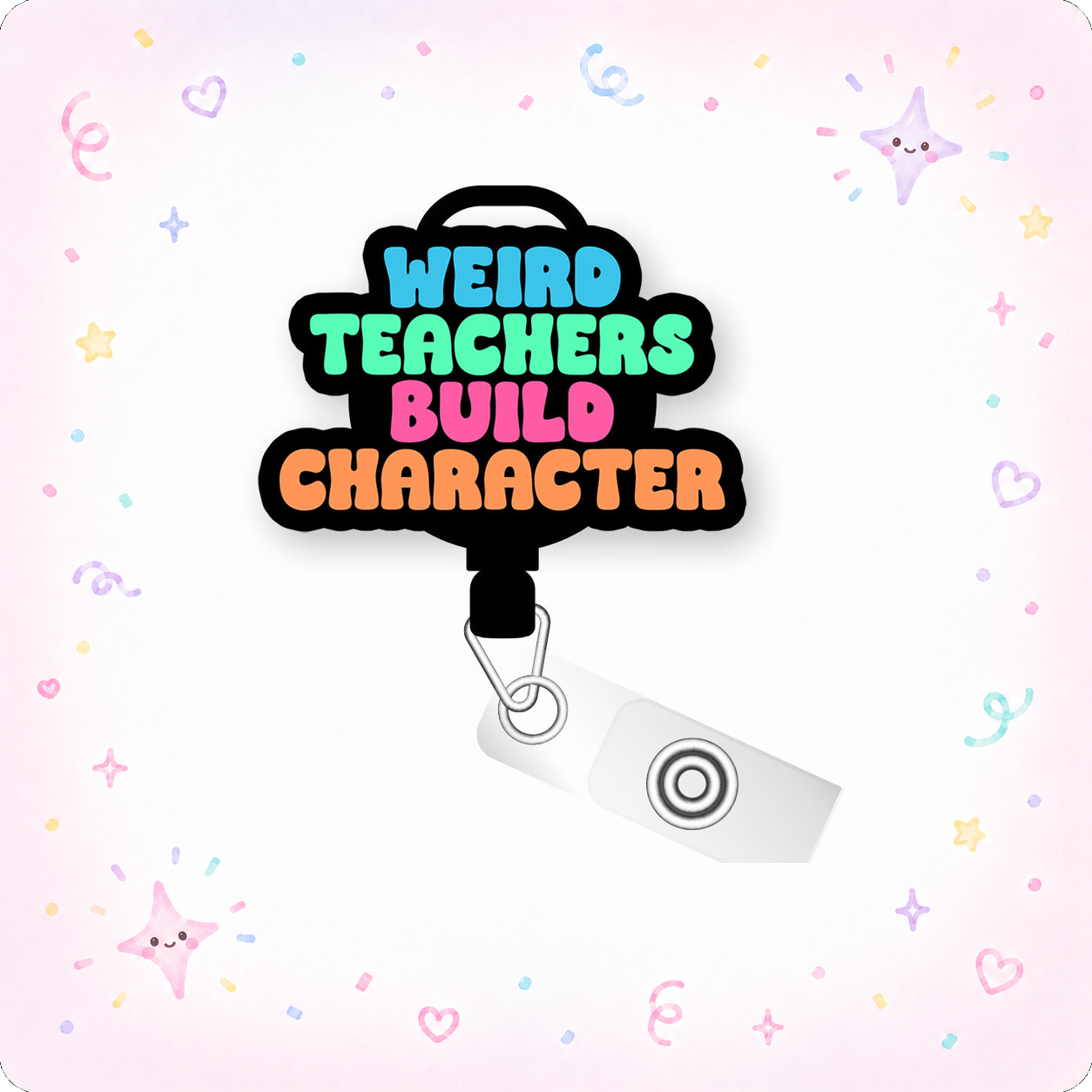 Character Builders Pop Topper Swapfinity Retractable ID Badge Reel - - Topperswap