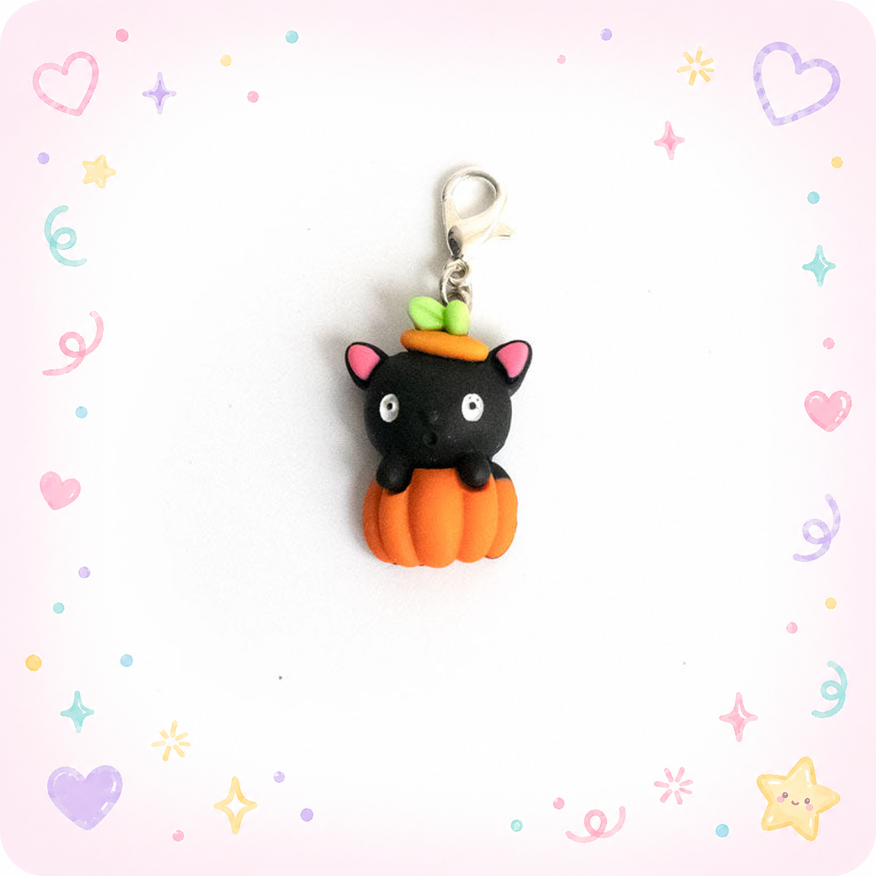 Peek-a-BOO cat Charm Badge Reel Add-on - - Topperswap