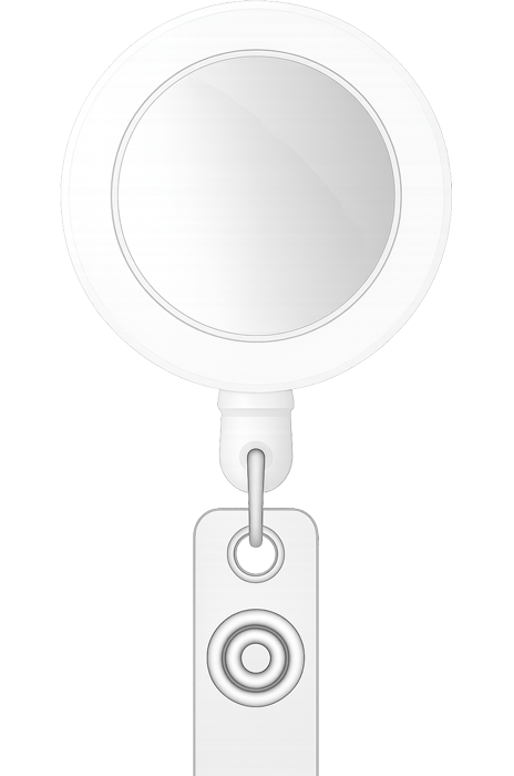 Badge Reel with Pop Topper - White - Flex - Regular - Slide Clip - - Topperswap