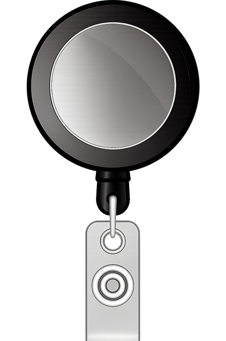 Badge Reel with Pop Topper - Black - Flex - Regular - Slide Clip - - Topperswap