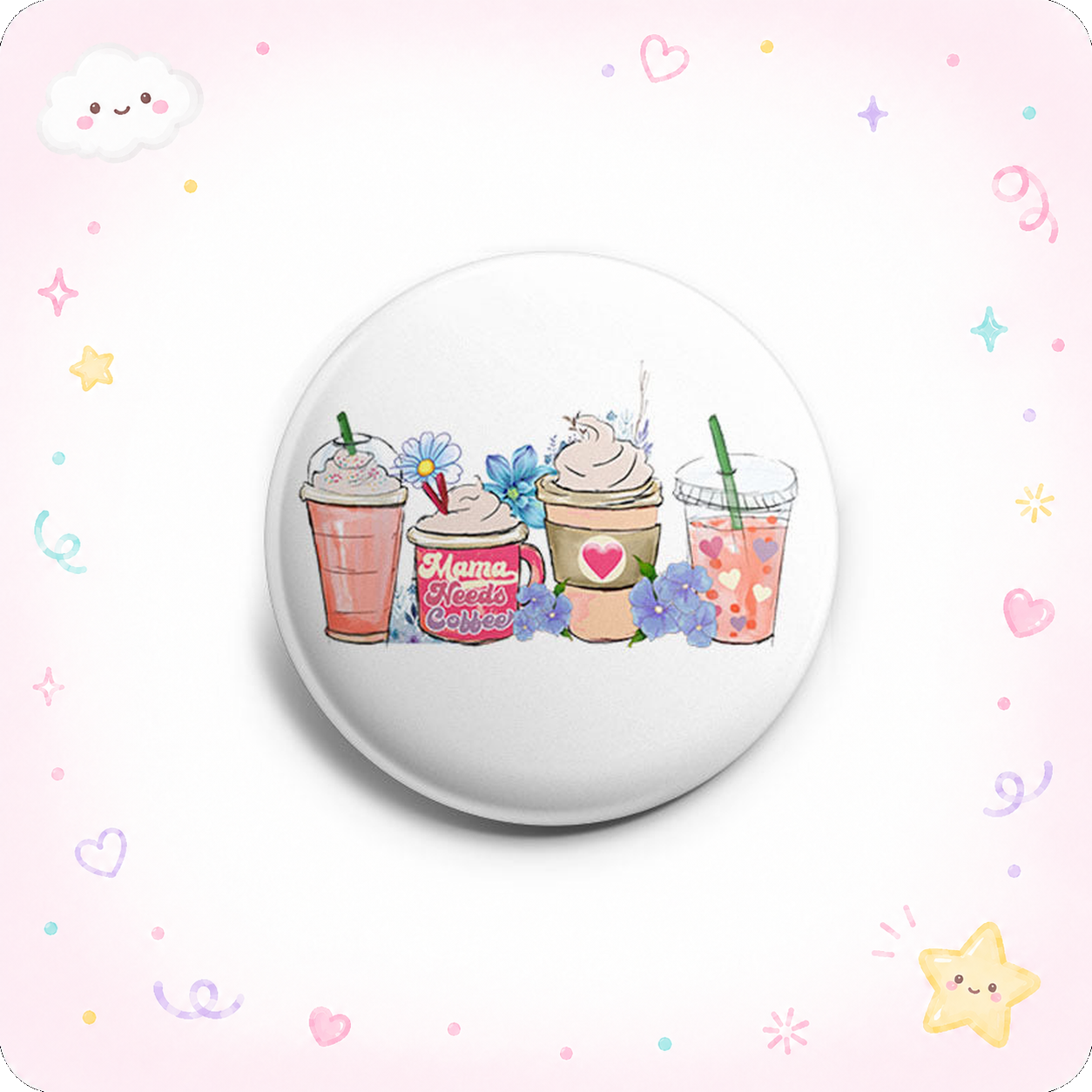 Busy Mama Needs Coffee Topper - - Topperswap
