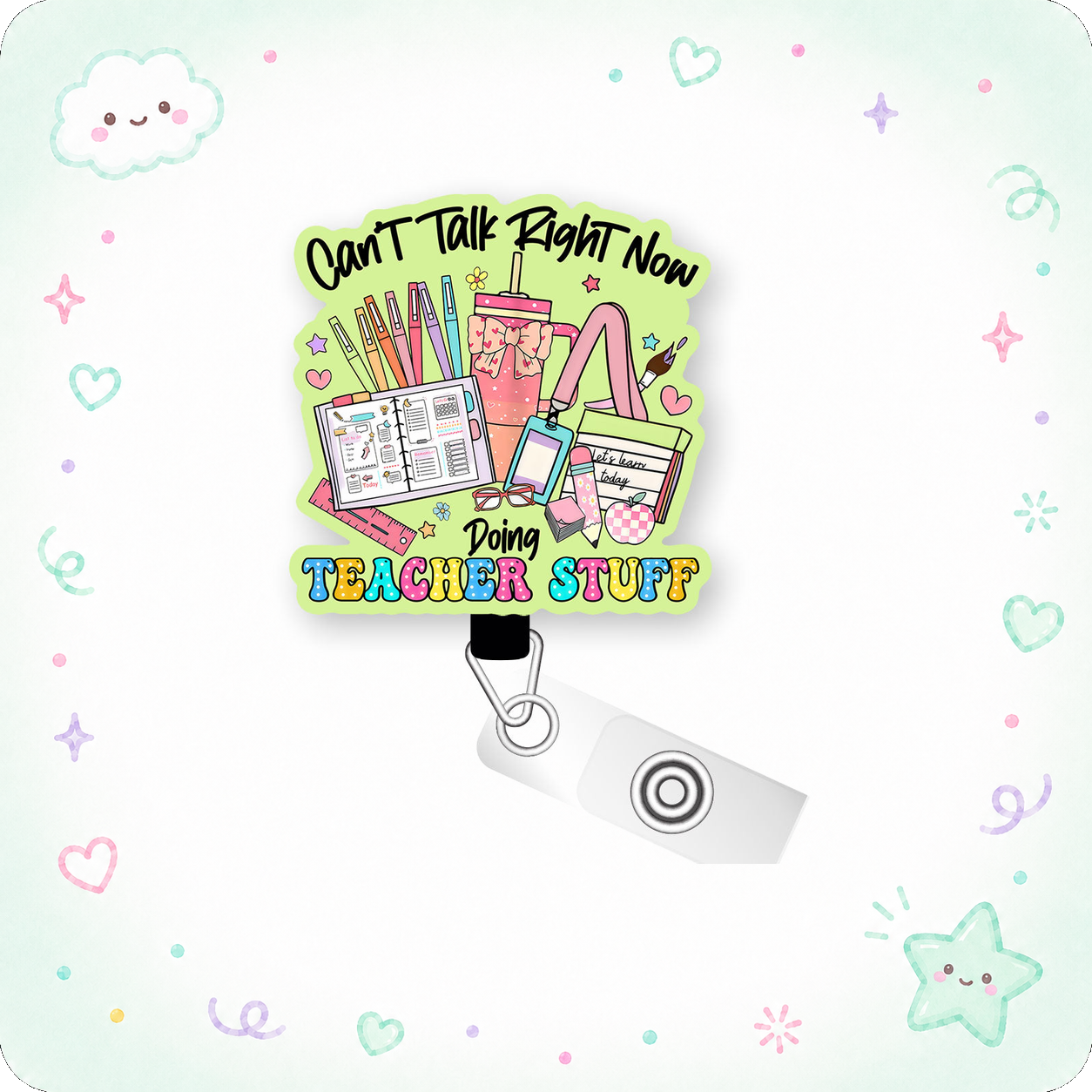 Teacher Stuff Pop Topper Swapfinity Retractable ID Badge Reel - - Topperswap