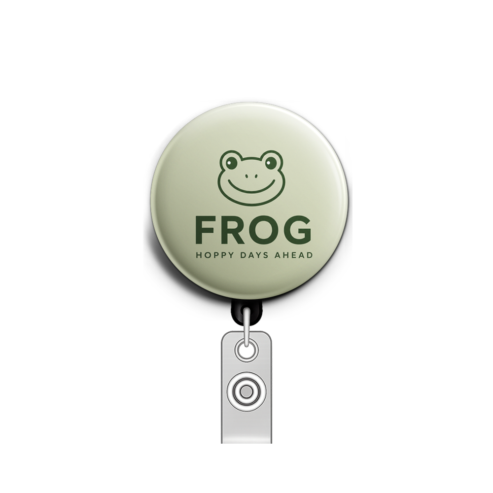 Custom Design – Frog design - Badge Reel (Alligator, Black) - Topperswap