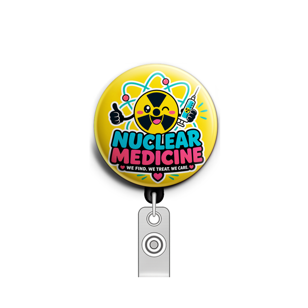 Custom Design – Fun nuclear medicine - Badge Reel (Alligator, Black) - Topperswap