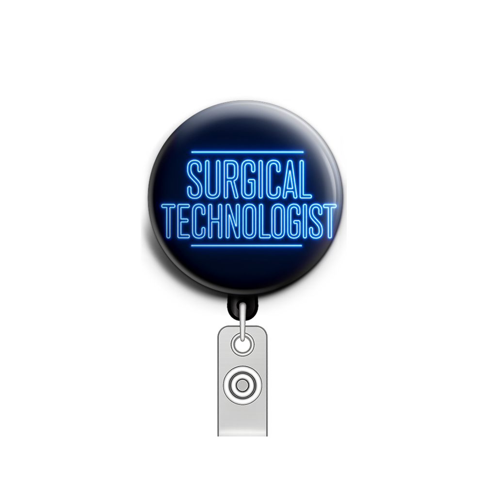 Custom Design – Surgical Technologist - Badge Reel (Alligator, Black) - Topperswap