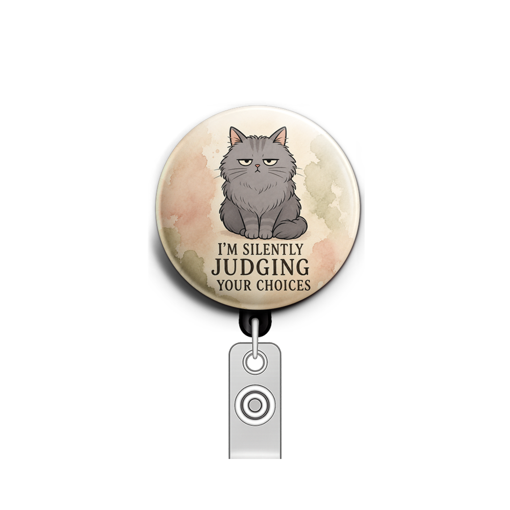 A fluffy cat with judgmental half-lidded eyes, sitting priml…