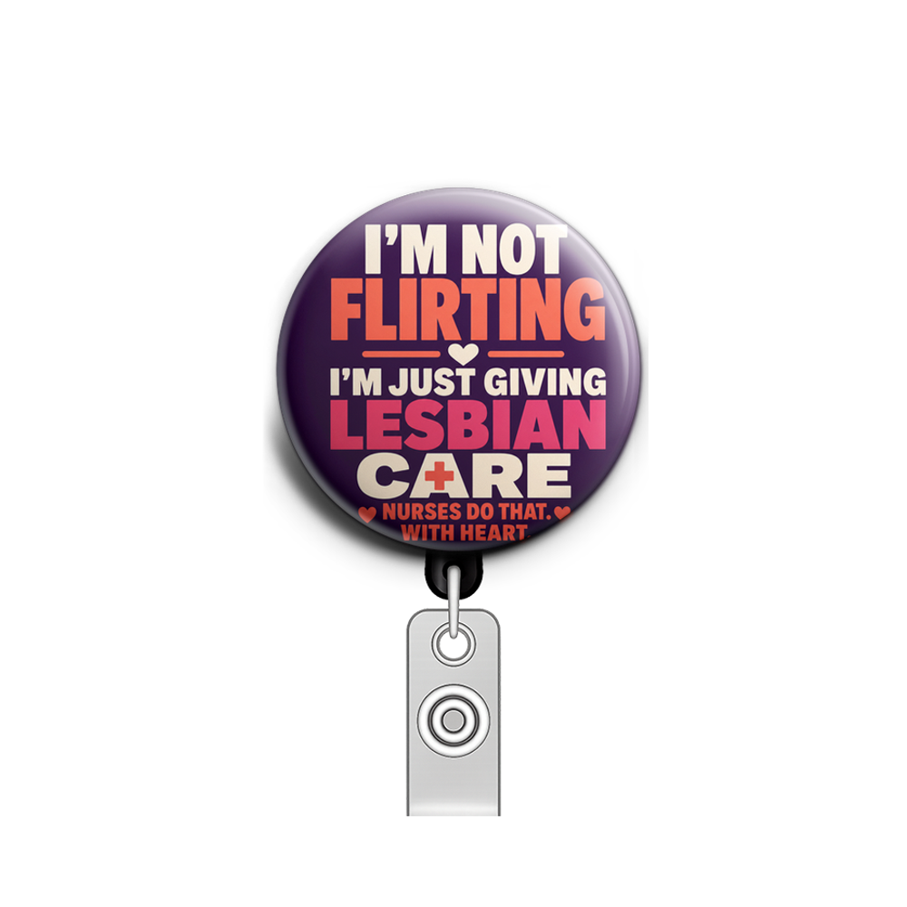 Subtle lesbian pride with funny nursing pun/joke