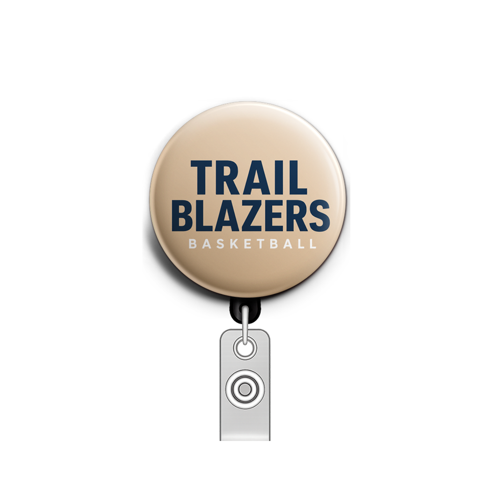 Custom Design – Trailblazers basketball - Badge Reel (Alligator, Black) - Topperswap