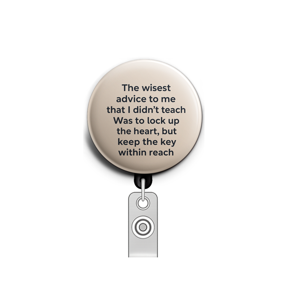 Custom Design – “The wisest advice to me that I didn't teach Was to lock up… - Badge Reel (Alligator, Black) - Topperswap