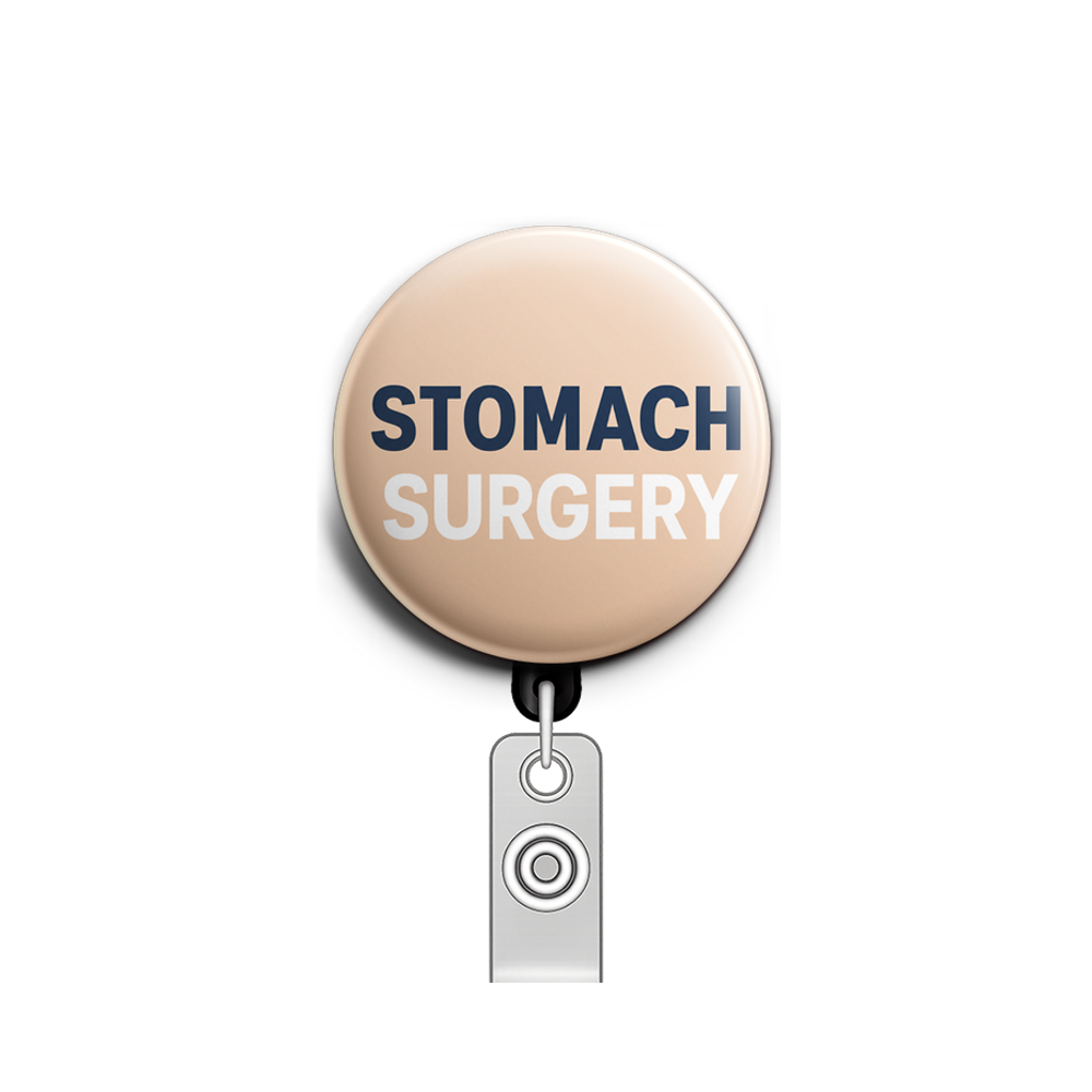 Custom Design – Stomach surgery - Badge Reel (Alligator, Black) - Topperswap