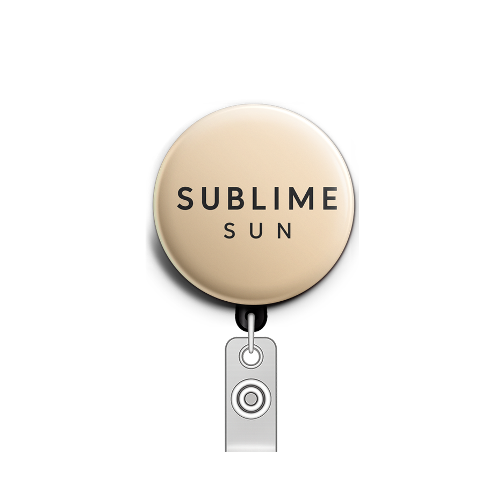 Custom Design – Sublime sun logo - Badge Reel (Alligator, Black) - Topperswap