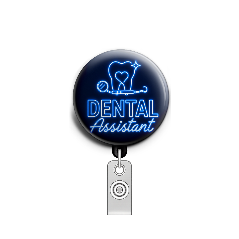 Dental assistant with curly dark brown bun Carmel skin