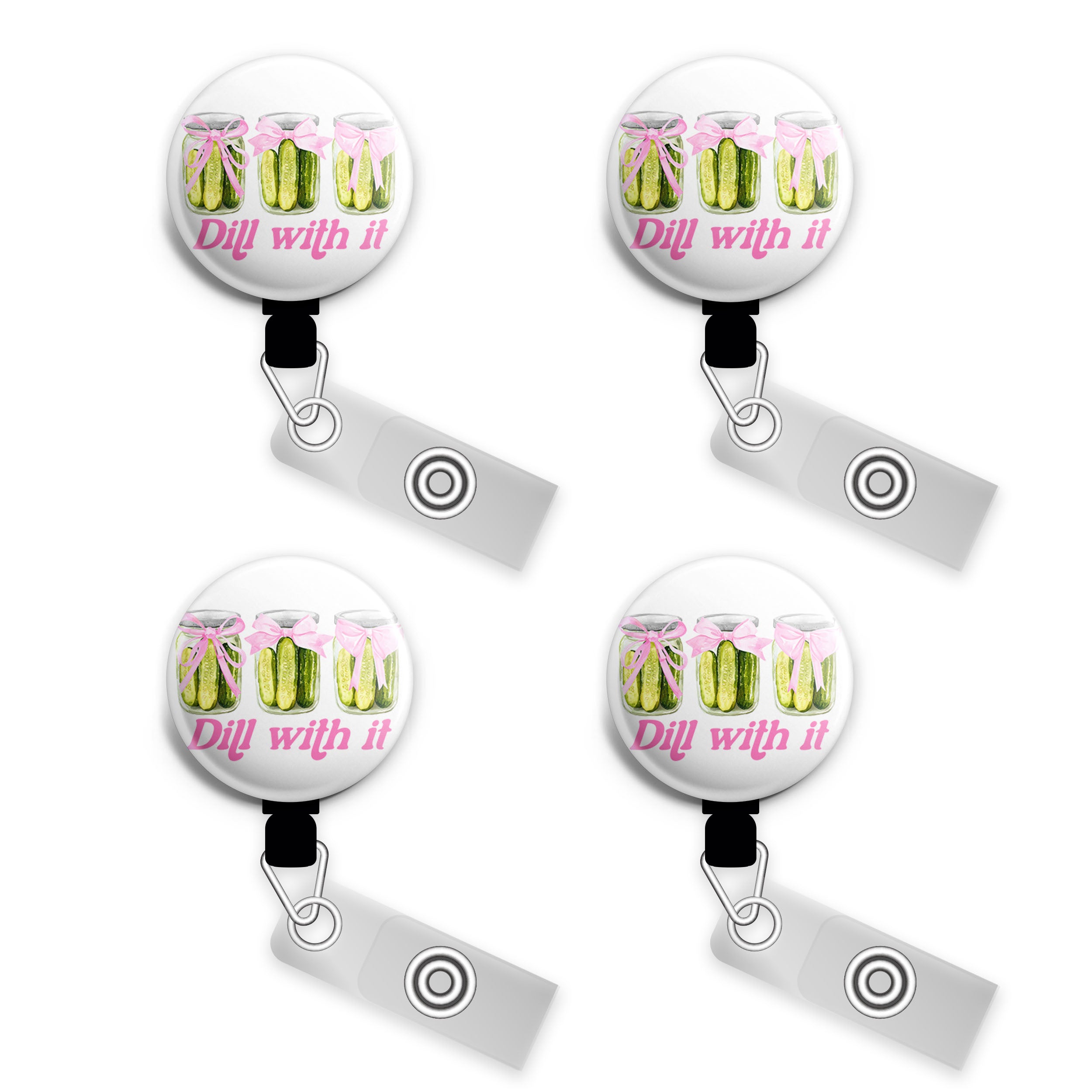 Dill With It Pickles Swapfinity Retractable ID Badge Reel - - Topperswap