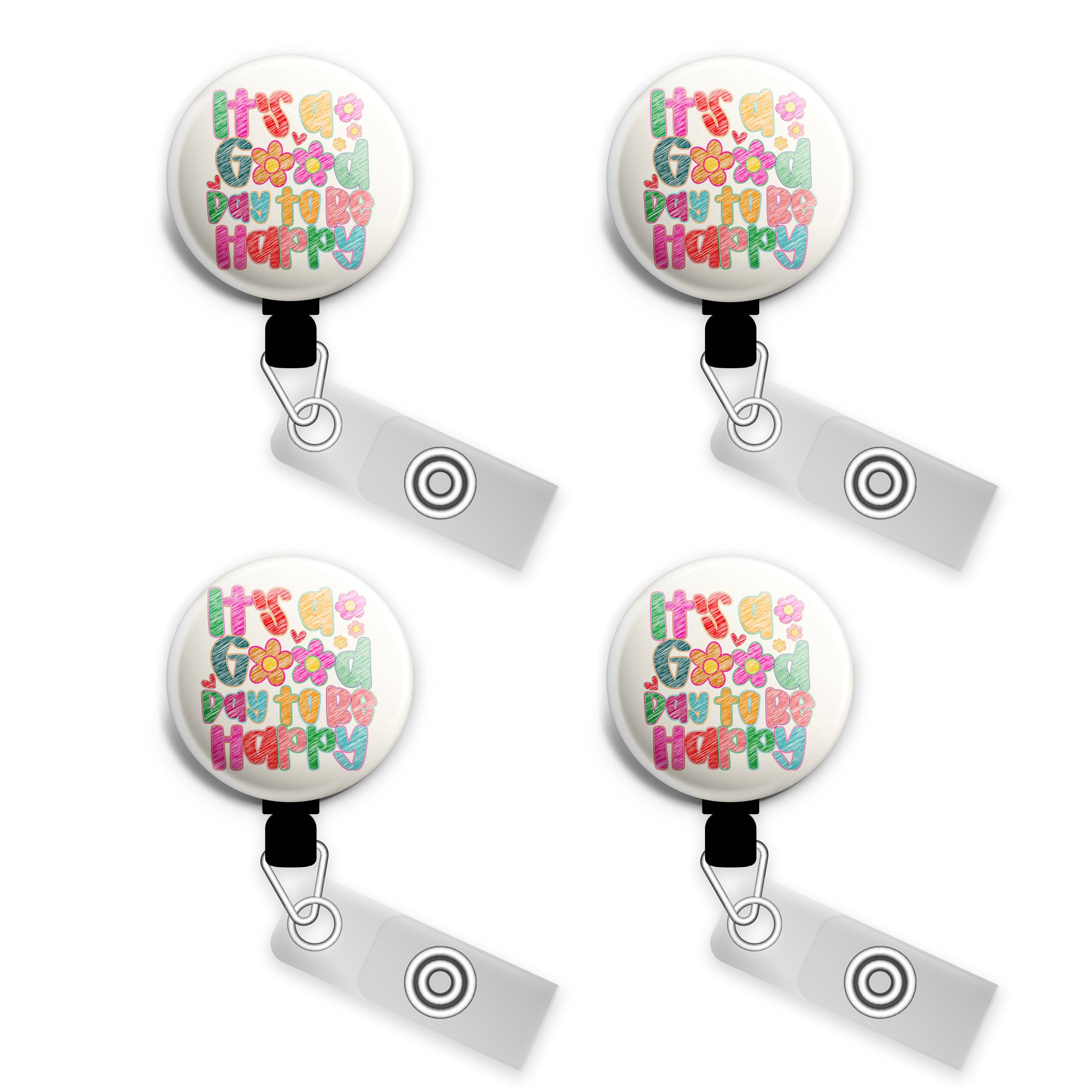 Just a Silly Goose Swapfinity Retractable ID Badge Reel - Gator 4pk |Save 10% / Black - Topperswap