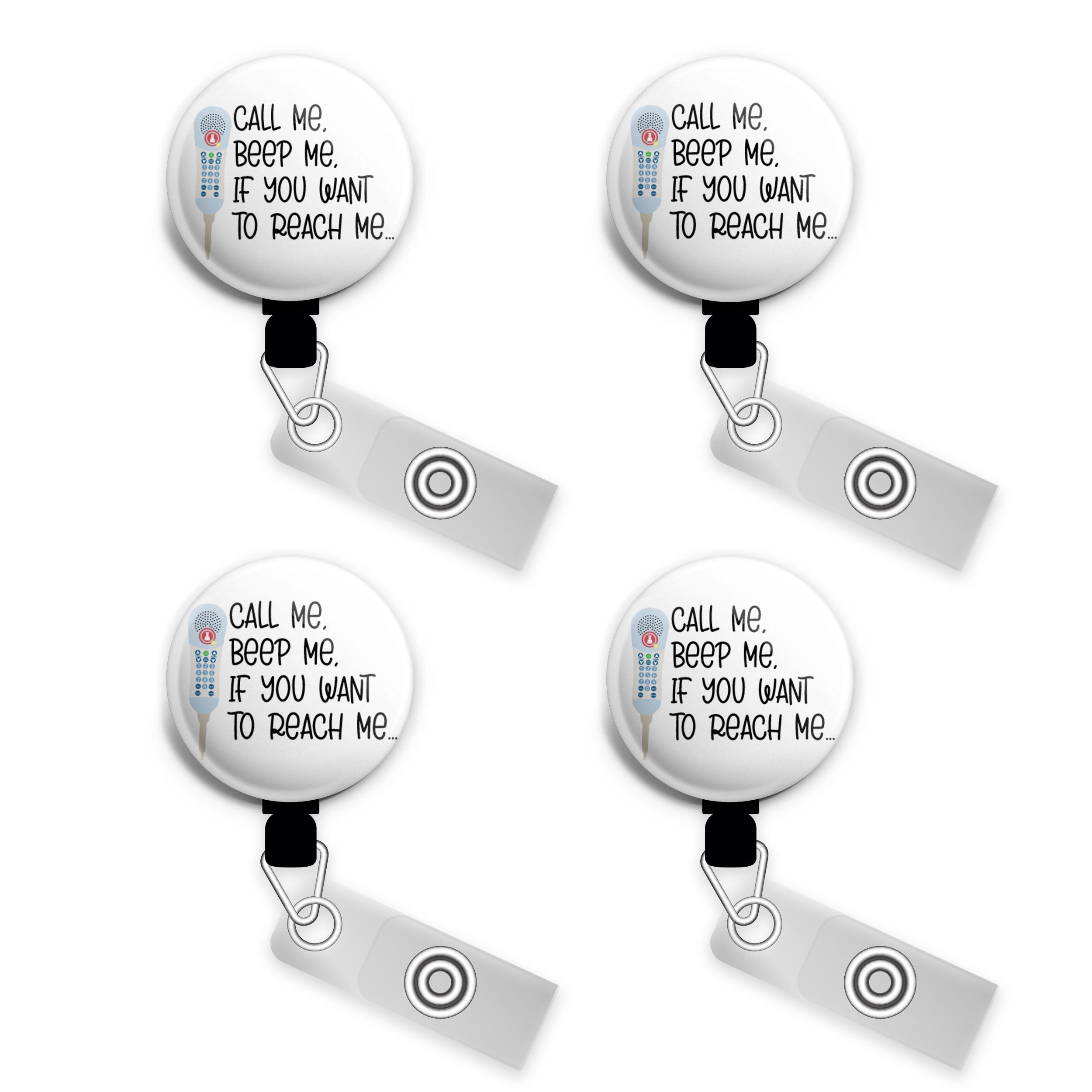 Call Me, Beep Me Swapfinity Retractable ID Badge Reel - - Topperswap